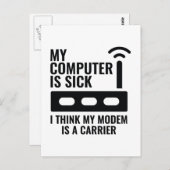 Mijn computer is ziek briefkaart (Voorkant / Achterkant)