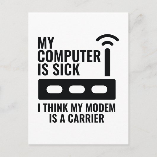 Mijn computer is ziek briefkaart (Voorkant)