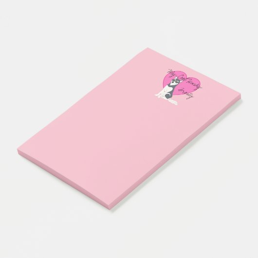 Mijn Cool Husky in Roze Post-it® Notes (Schuin)