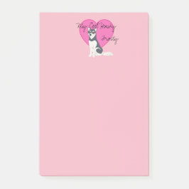 Mijn Cool Husky in Roze Post-it® Notes