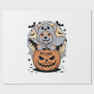 Mijn Corgi is mijn Boo Halloween Cadeaupapier