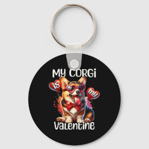 Mijn Corgi Is Mijn Valentijnsdag Corgi Sleutelhanger