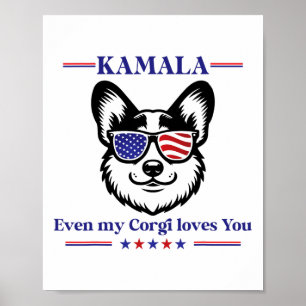 Mijn Corgi Liefde Kamala Harris Voor President Ver Poster