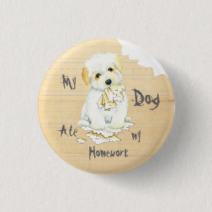 Mijn Coton Ate Mijn thuiswerk Ronde Button 3,2 Cm