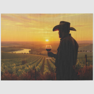 Mijn cowboy bij zonsondergang - Vineyard Edition Tissuepapier