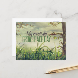 "Mijn creativiteit groeit" Motivatie Affirmatie Briefkaart