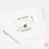 Mijn Croquet Spel Ovale Sticker (Envelop)