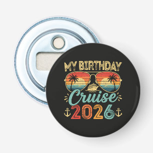 Mijn Cruise 2026 Feest Cruise Vakantie Button Flesopener