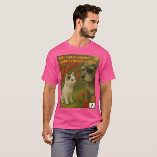 Mijn crypto heeft uw aandelen een decennium overtr t-shirt (Voorkant volledig)