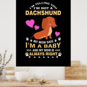 Mijn Dachshund is mijn Baby Poster (Keuken)
