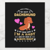 Mijn Dachshund is mijn Baby Wijn Etiket (Enkel label)