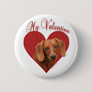 Mijn Dachshund Valentijn Ronde Button 5,7 Cm