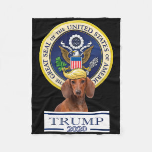 Mijn Dachshund Voor Trump Fleece Deken