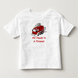 MIJN DADDY IS EEN FIREMAN Kinder Red Fire truck Kinder Shirts