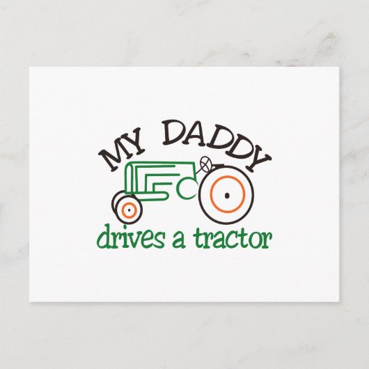 Mijn Daddys Tractor Briefkaart (Voorkant)