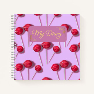 Mijn dagboek Cute Lollipop-patroon Roze Journal Sc Notitieboek