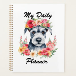 Mijn dagelijkse planner Mini Schnauzer Bloem Roze 