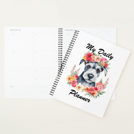 Mijn dagelijkse planner Mini Schnauzer Bloem Roze (Display)