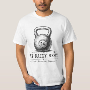 Mijn Dagelijkse Reset Lift Breathe Repeat Workou T-shirt