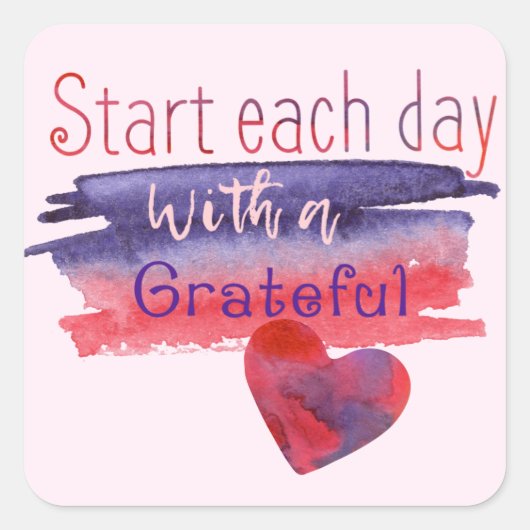 Mijn dankbare hart envelop afdichtingen vierkante sticker (Voorkant)