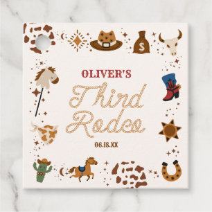 Mijn derde Rodeo Westerne Cowboy 3e verjaardagsfee Bedankjes Labels