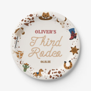 Mijn derde Rodeo Westerne Cowboy 3e verjaardagsfee Papieren Bordje
