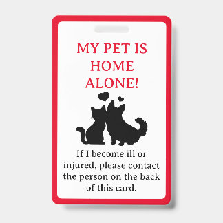 Mijn dichter, Dog is Home Alone Card Sleutelhanger Badge