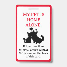 Mijn dichter, Dog is Home Alone Card Sleutelhanger Badge