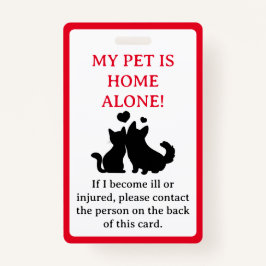Mijn dichter, Dog is Home Alone Card Sleutelhanger Badge