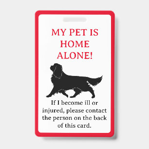 Mijn dichter, Dog is Home Alone Card Sleutelhanger Badge