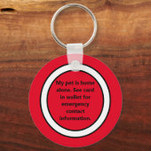 Mijn dichter is alleen thuis rood sleutelhanger (Voorkant)