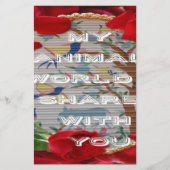 Mijn dierenwereld: prachtig boom- en vogelontwerp briefpapier (Voorkant)