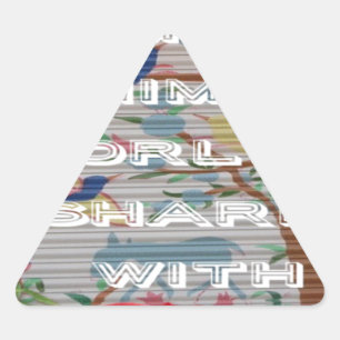 Mijn dierenwereld: prachtig boom- en vogelontwerp driehoek sticker