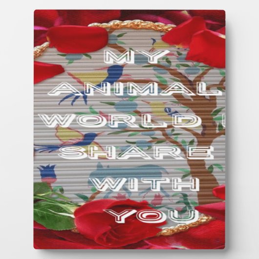 Mijn dierenwereld: prachtig boom- en vogelontwerp fotoplaat (Voorkant)