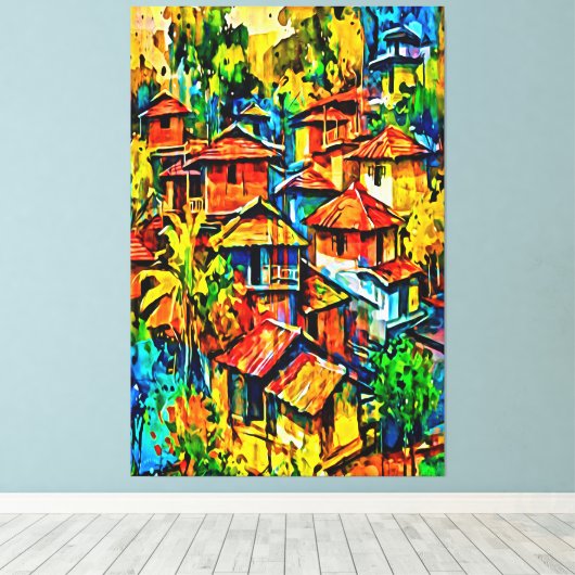 Mijn digitale kunstborstel canvas afdruk (Insitu (Houten vloer))