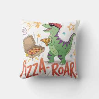 Mijn dinasour eet pizza voor mij kussen