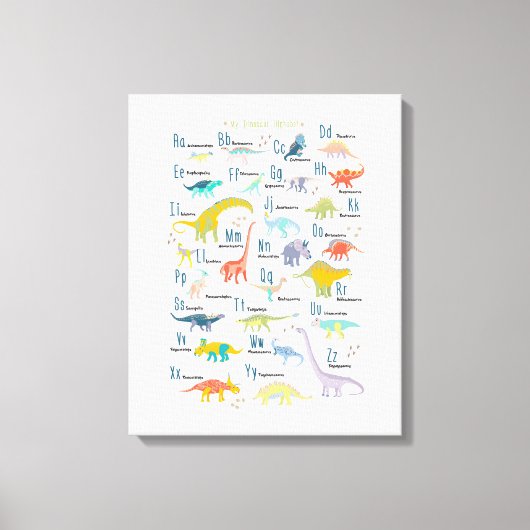 Mijn Dinosaur Alphabet Canvas Afdruk (Voorkant)