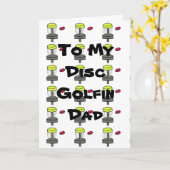 Mijn disc golfen vader vaders dag wenskaart kaart (Gele Bloem)