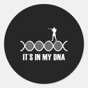 Mijn DNA Biathlon Vingerafdruk Skiën Slogan Schiet Ronde Sticker