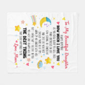 Mijn dochter die je het beste bent fleece deken (Voorkant (Horizontaal))