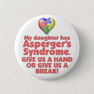 Mijn dochter heeft Asperger's Ronde Button 5,7 Cm