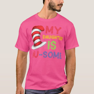 Mijn dochter is au-some autistische dokter leraar t-shirt