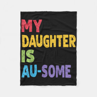 Mijn dochter is au-some Autistische kinderen Autis Fleece Deken