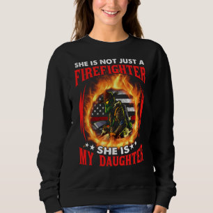 Mijn dochter is brandweerman met een rode lijn. trui