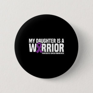 Mijn dochter is een krijger alvleesklier kanker Aw Ronde Button 5,7 Cm