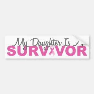 Mijn dochter is een overlevende (roze lint) bumpersticker