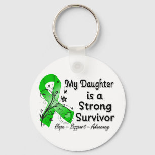 Mijn dochter is een sterk Survivor Green Ribbon Sleutelhanger