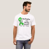 Mijn dochter is een sterk Survivor Green Ribbon T-shirt (Voorkant volledig)