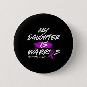 Mijn dochter is Warrior Pancreatic Paarse Ribbon S Ronde Button 5,7 Cm