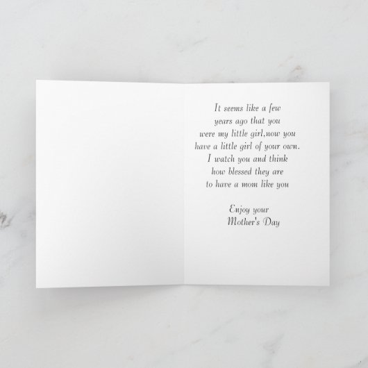 Mijn dochter op Moederdag Kaart (Binnen)